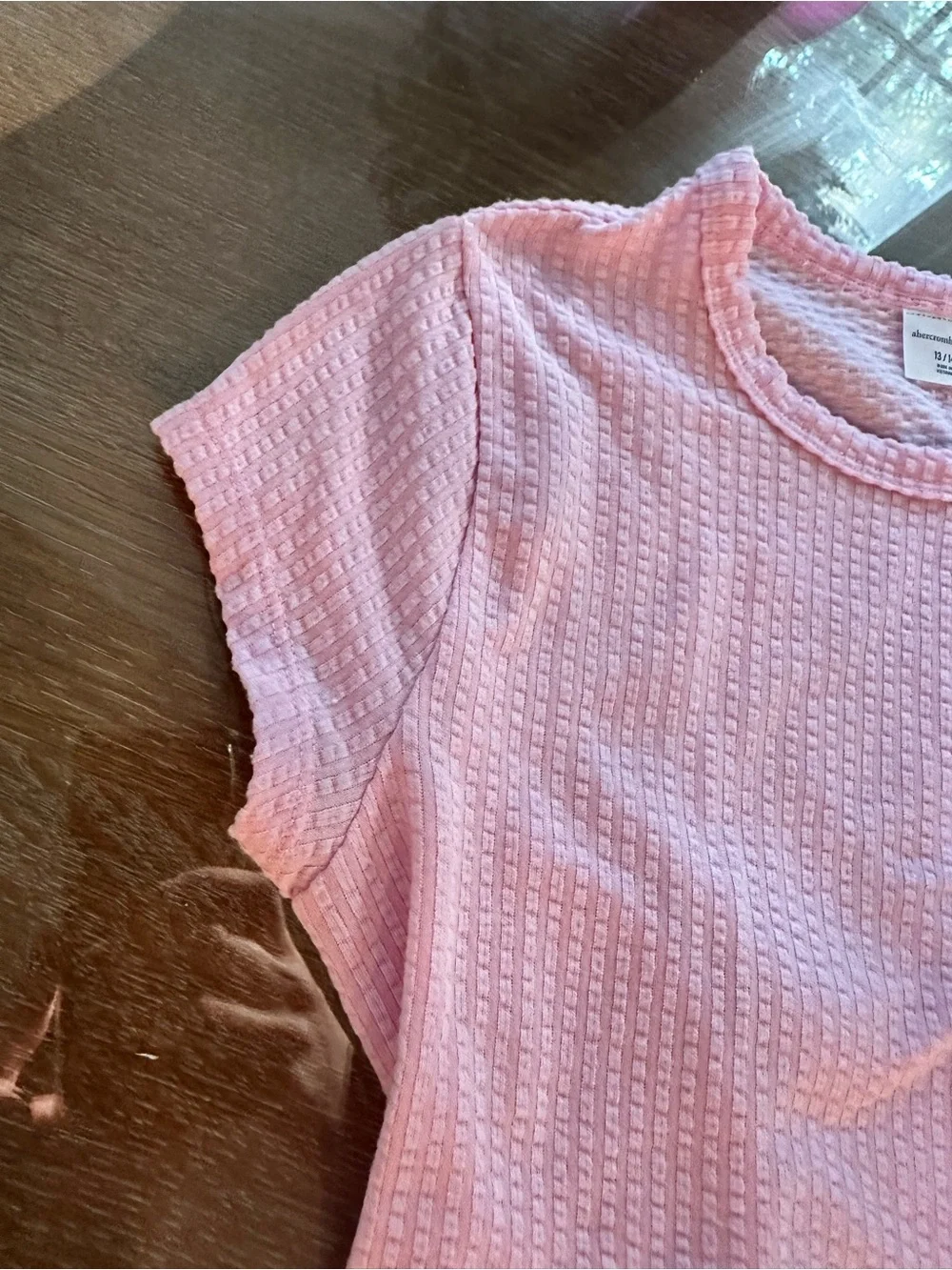 abercrombie kids Pink Short-Sleeve Textured Tee